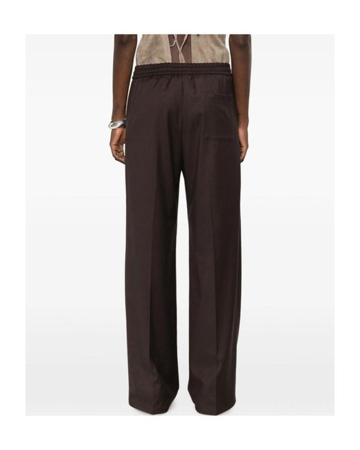 Berwich Brown Elastic-Waist Casual Trousers