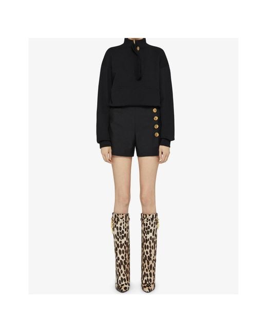 Givenchy Black Buttons-Detailed Shorts