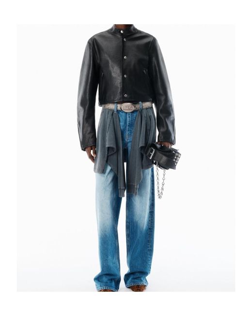 Alexander Wang Black Buttoned Leather Jacket