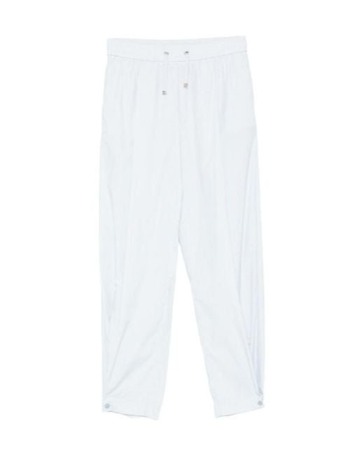Herno White Drawstring-Fastening Trousers