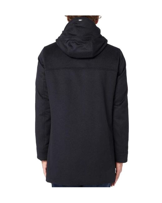 Herno Blue Long-Sleeved Hooded Cotton Jacket for men