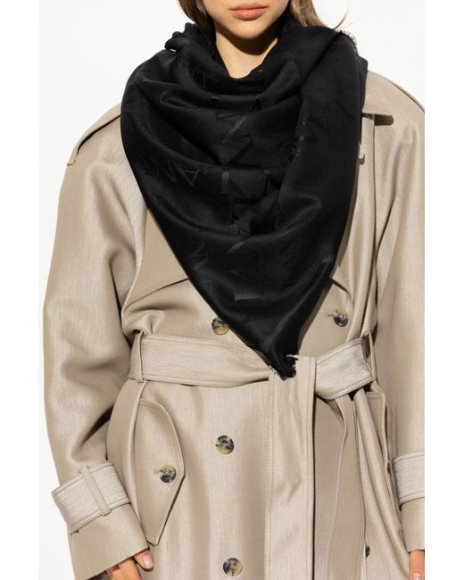 Lanvin Black Logo Scarf