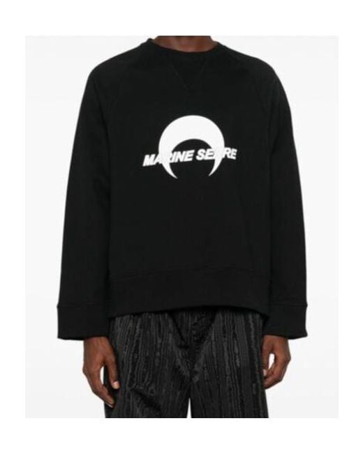 MARINE SERRE Black Moon Logo Printed Crewneck Sweatshirt for men