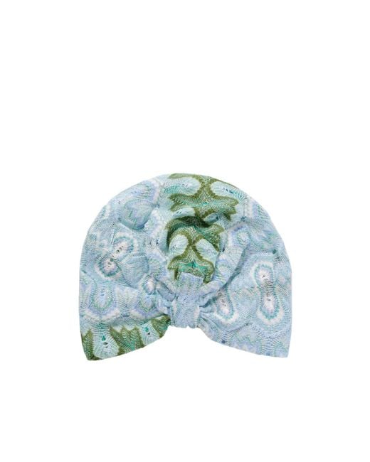 Missoni Blue Twisted Turban Head Wrap