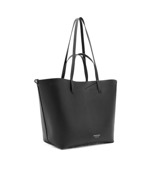 Emporio Armani Black 1981 Leather Shopper Bag