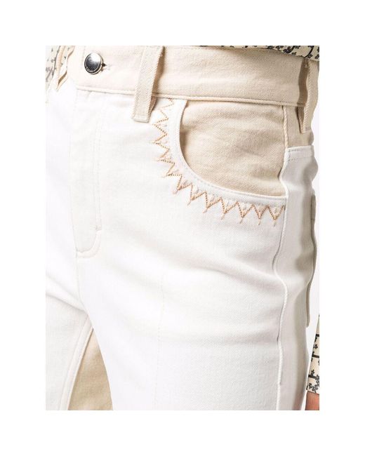Chloé White Straight-Leg Denim Trousers