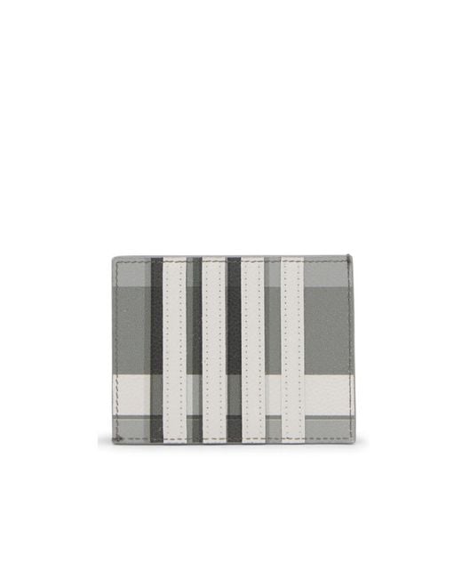 Thom Browne Black Logo-Tag Check-Pattern Cardholder for men