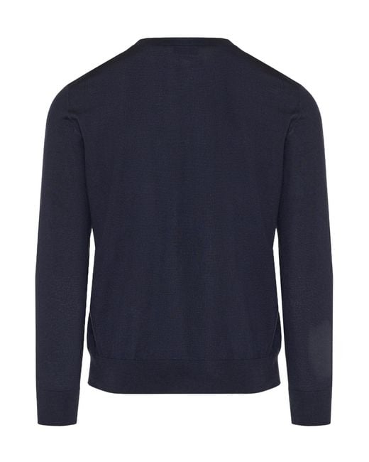 Brioni Blue Classic Crewneck Sweater for men