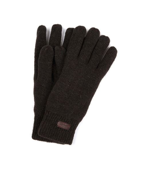 Barbour Black Logo Gloves for men