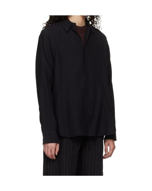 Studio Nicholson Black Long-Sleeved Shirt for men