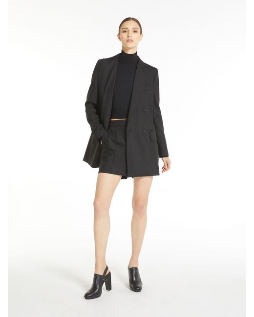 Max Mara Black Double-Breasted Long-Sleeved Blazer