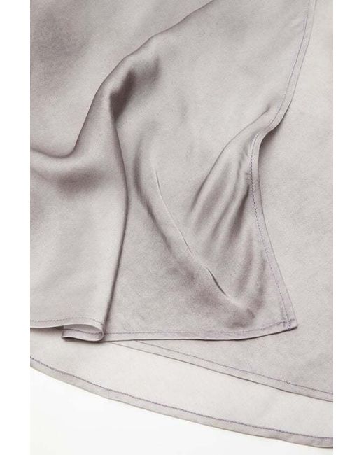 Acne Gray Satin Wrap Midi Skirt