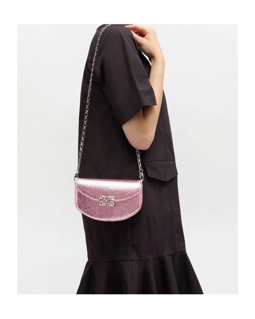 Ganni Pink Lulu Wallet On Chain