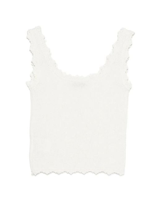 Low Classic White Sleeveless Top