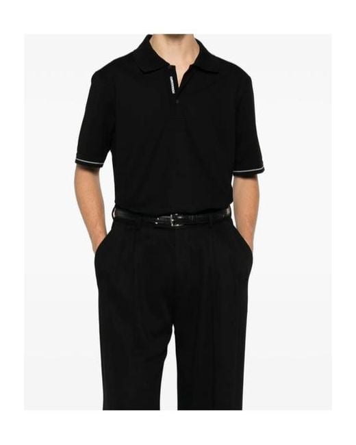 Ferragamo Black Short Sleeve Polo Shirt for men