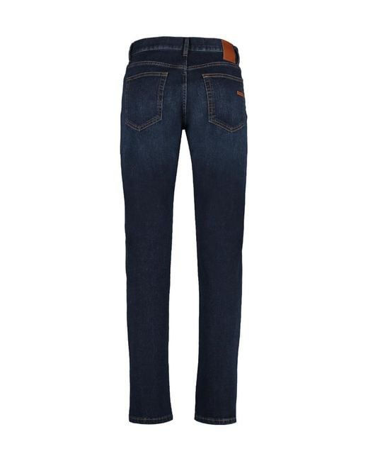 Zegna Blue Logo Jeans for men