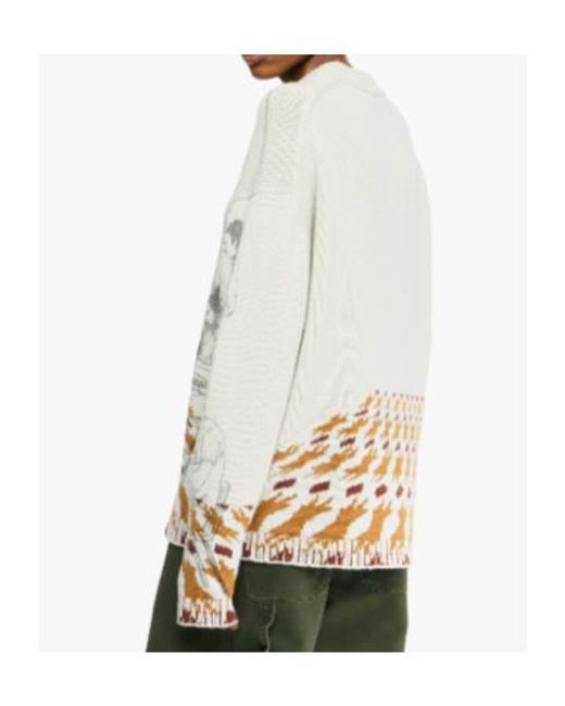 J.W. Anderson White Illustration-Pattern Jumper