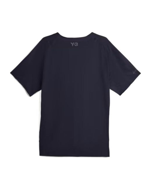 Y-3 Blue Running Short Sleeve T-Shirt for men