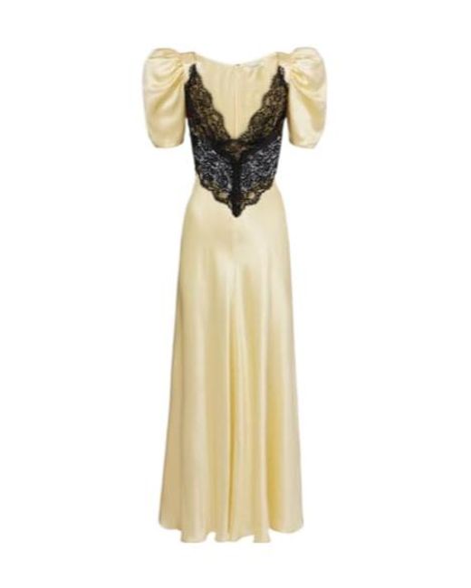 Rodarte Metallic Lace-Trimmed Silk Charmeuse Gown