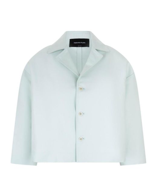 Fabiana Filippi Blue Long-Sleeve Casual Jacket