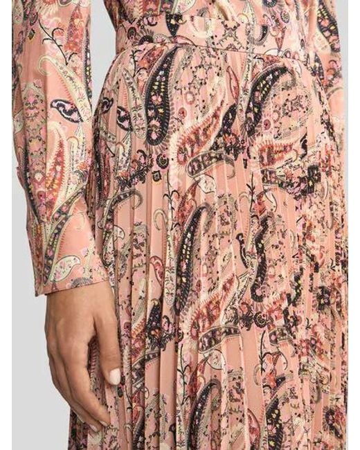 Etro Brown Stretch Sable Maxi Skirt With Floral Paisley Motif