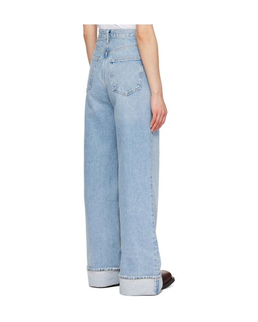 Agolde Blue Dame High-Rise Wide-Leg Jeans