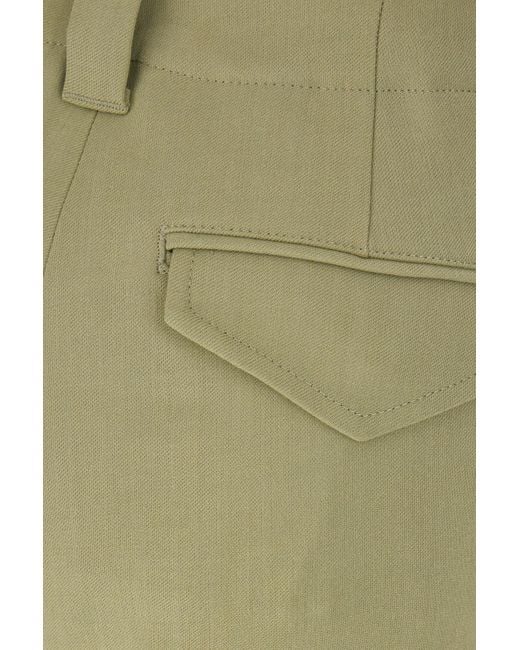 AMI Green Faille High-Waist Knee-Length Shorts