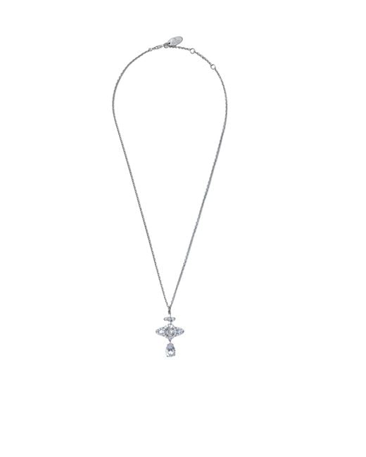 Vivienne Westwood White Olympia Drop Pendant Necklace