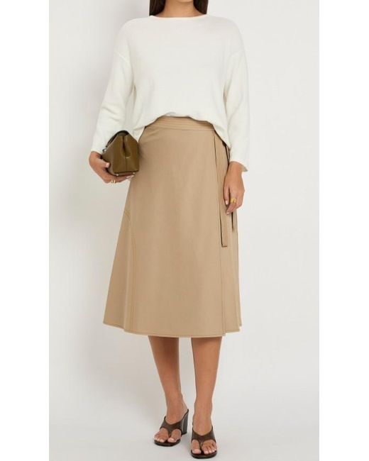 Max Mara Natural Side-Strap Midi Skirt