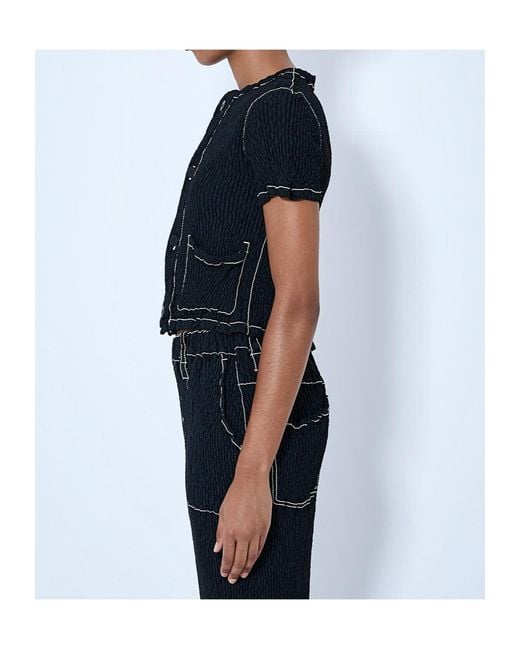Issey Miyake Blue Wavelet Ensemble Cardigan
