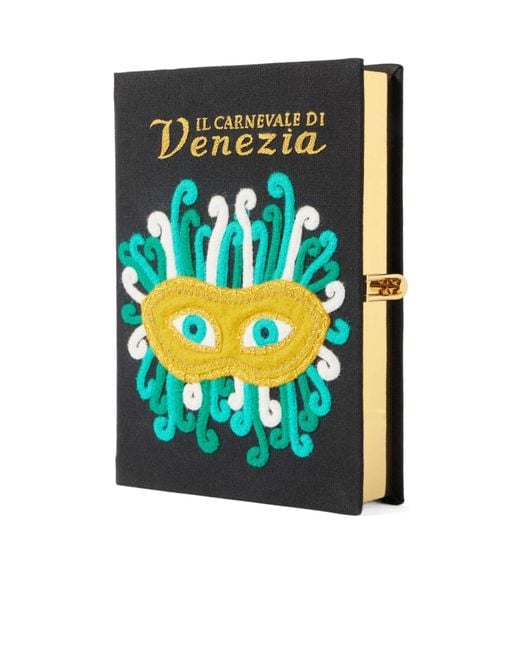 Olympia Le-Tan Green Appliquéd Canvas Clutch