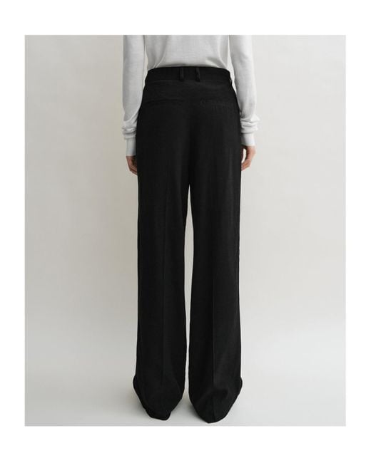 Totême Black Totême Double-Pleat Summer Trousers