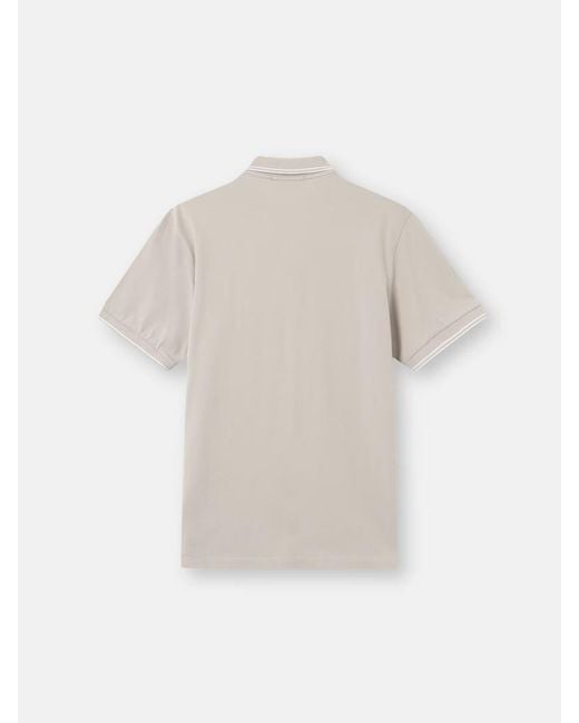 Stone Island Blue Logo Patch Short-Sleeved Polo Shirt for men