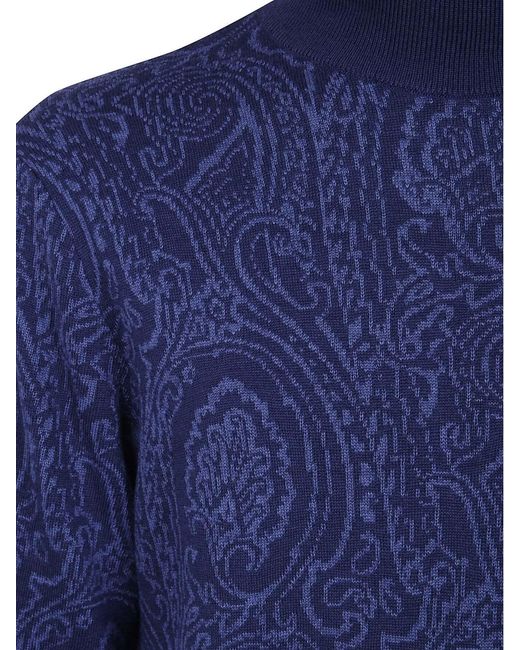 Etro Blue Turtle Neck Sweater for men