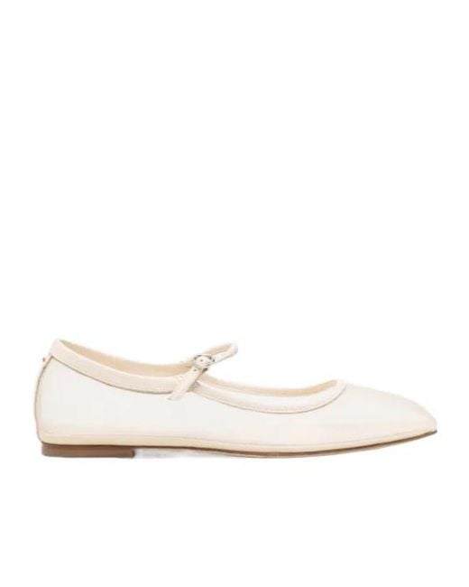 Aeyde White Uma Mesh Ballet Flats