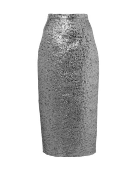 Emilia Wickstead Gray Lorelei Pencil Skirt
