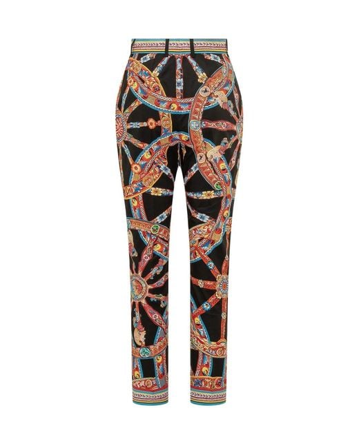 Dolce & Gabbana Black Pattern-Printed Trousers