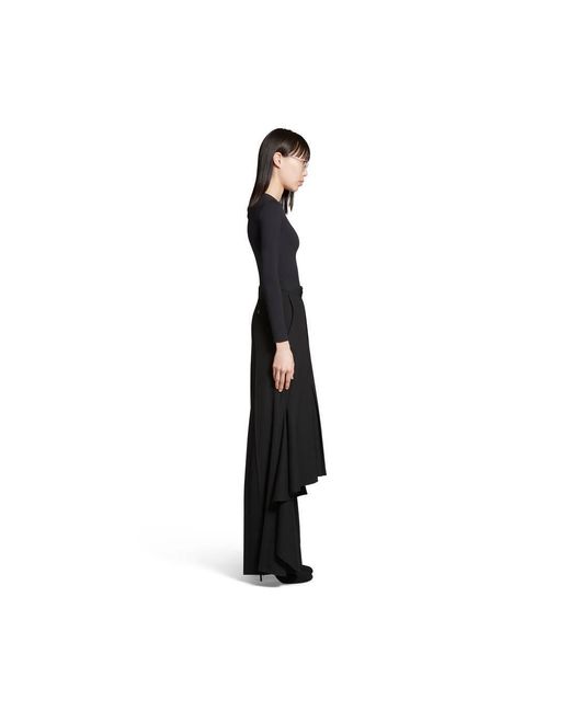 Balenciaga Black Deconstructed Godet Skirt
