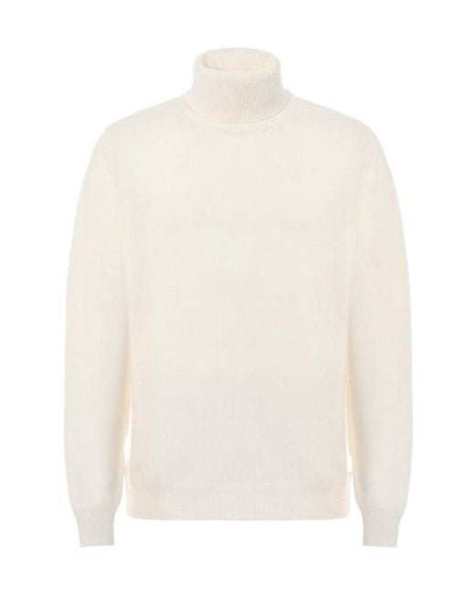 Malo White Basic Turtleneck Knitwear for men