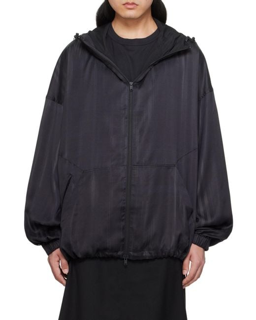 Y-3 Black 3-Striped Hooed Jacket for men