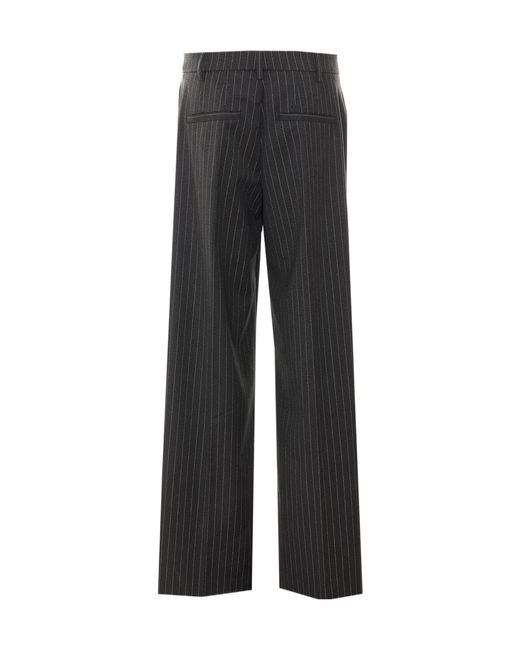 Zadig & Voltaire Gray Pinstriped Straight-Leg Pants