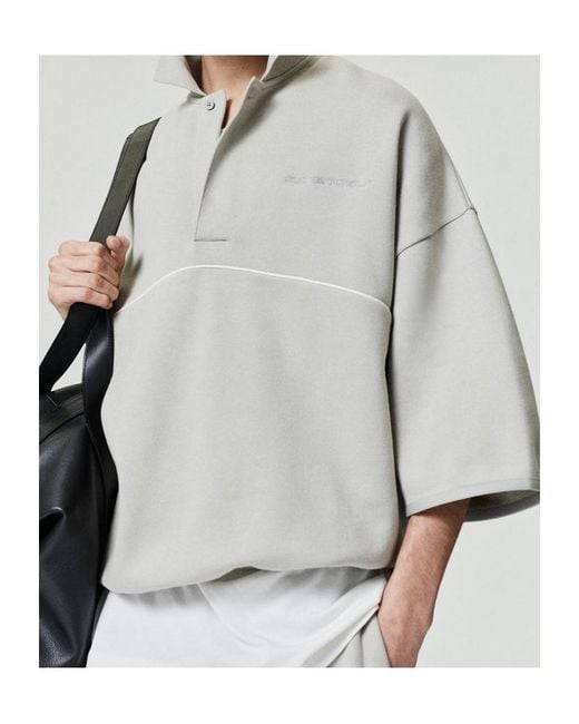 Fear Of God Gray Active Trace 3/4 Sleeve Modern Polo Sweatshirt for men