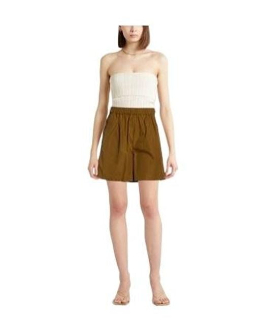 Max Mara Natural Elastic-Waist Wide-Leg Shorts