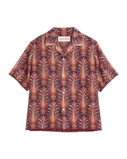 Valentino Red All-Over Patterned Button-Up Shirt for men