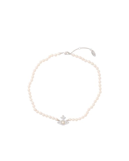 Vivienne Westwood White Olympia Pearl Necklace