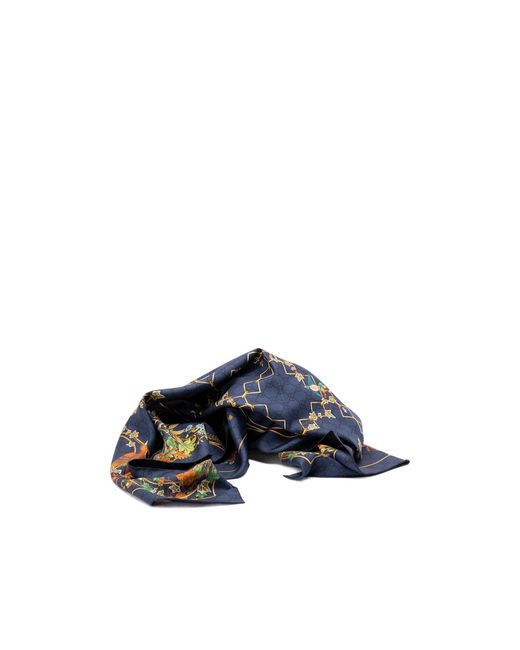 Gucci Blue Printed Silk Twill Carré