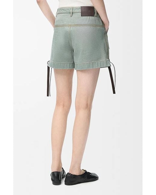 Loewe Green Side-Tie Pocket Shorts