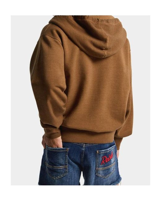 DSquared² Brown Pines Logo Hooded Sweater for men