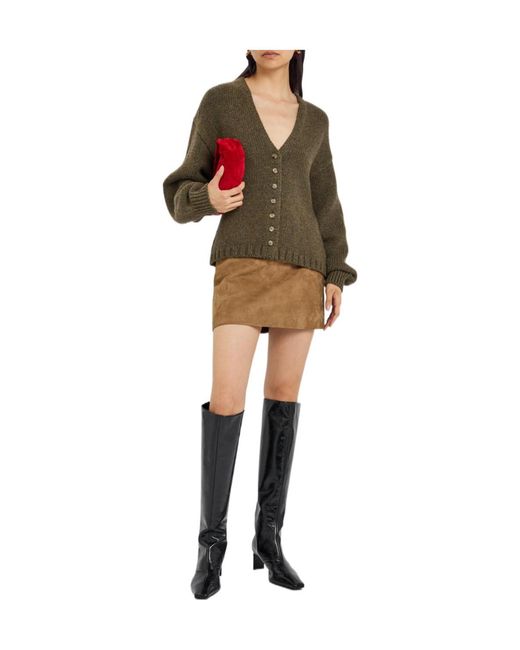 Khaite Green Solid Colour Cashmere Cardigan