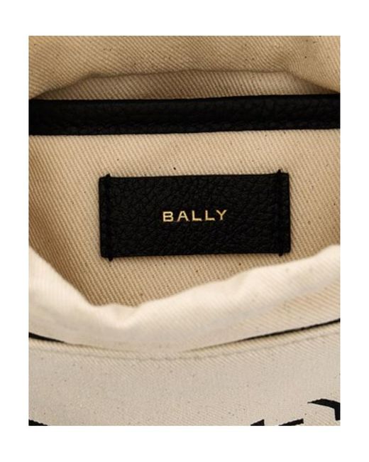 Bally White Bar Mini 8 Hours Logo Printed Bucket Bag